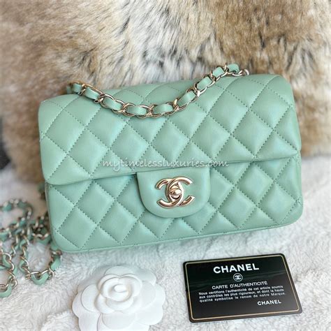 chanel bag green|mint green chanel bag.